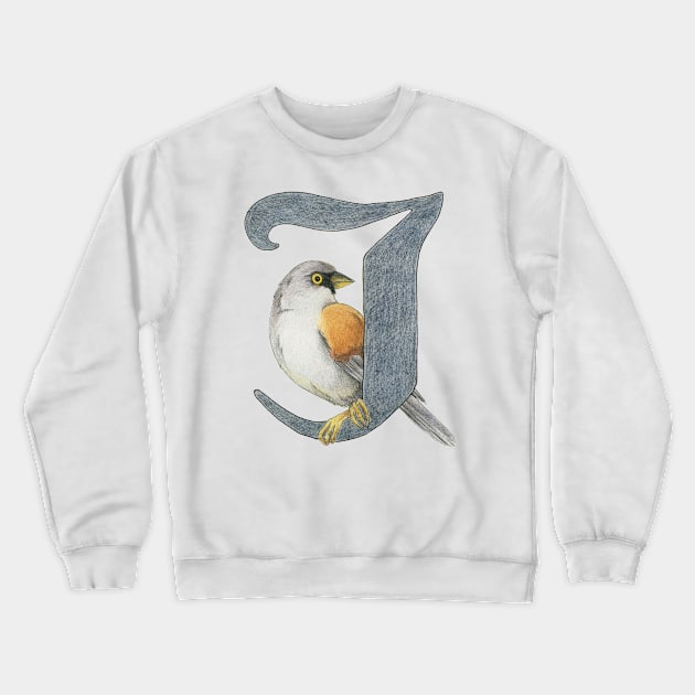 Avian Alphabet J - Yellow-eyed junco Crewneck Sweatshirt by hnewmanart